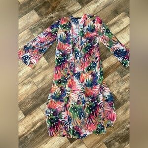 BLUE BLUSH TROPICAL KIMONO